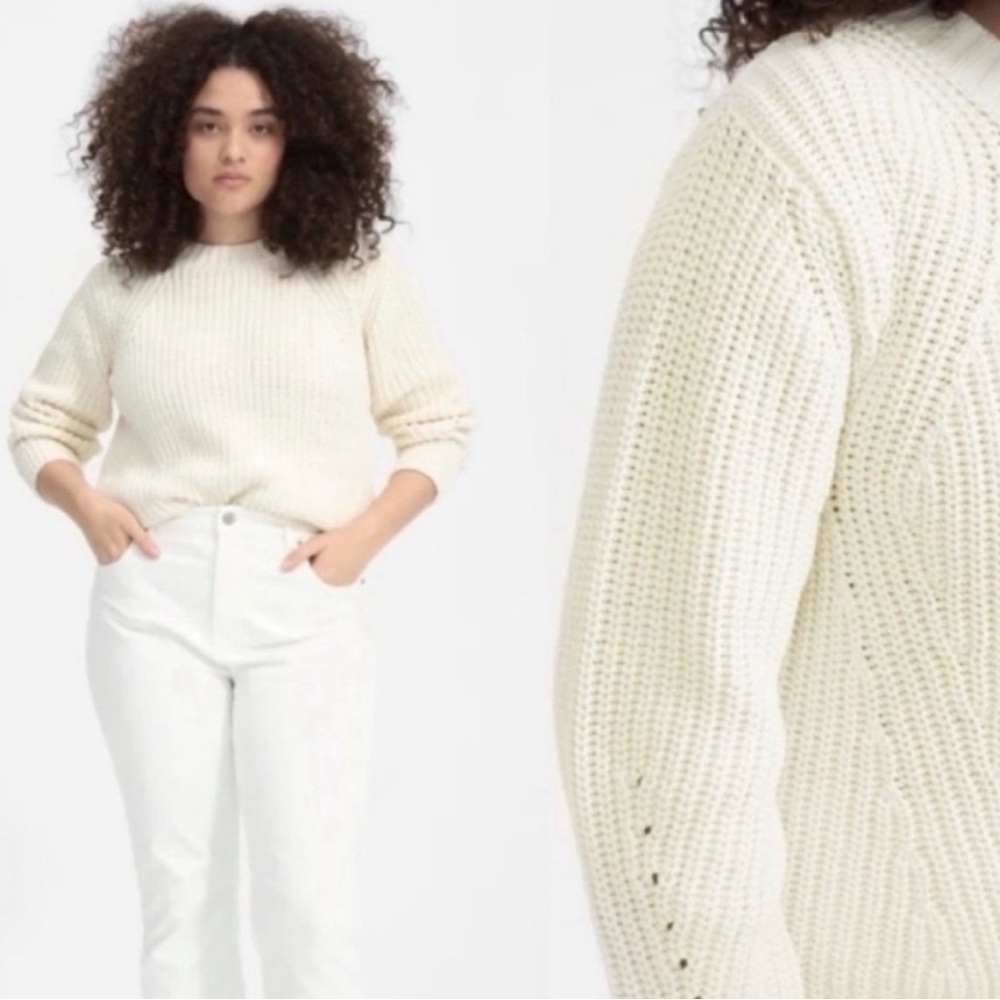 Everlane Textured Cotton Crewneck Sweater - Size XS